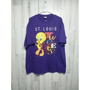 vtg 90s TWEETY BIRD ST LOUIS MISSOURI LOONEY TUNES CARTOON SOUVENIR t-shirt XL